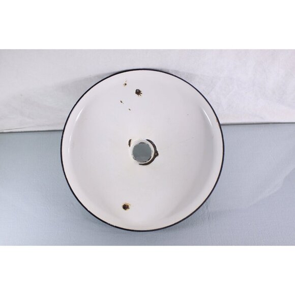 Vintage 14" Industrial Salvage Barn Light Shade in worn green enamel, lamp - Picture 7 of 10